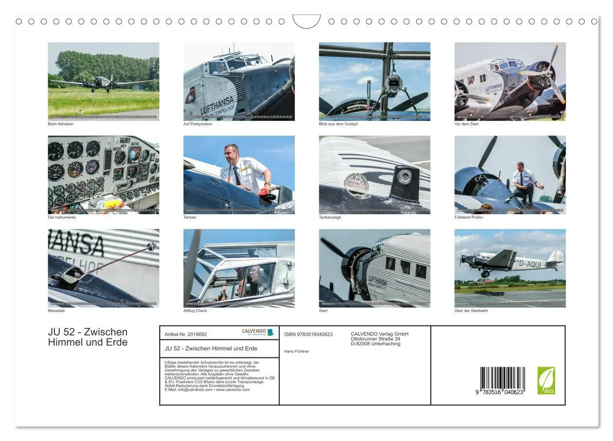 Bild: 9783516040623 | JU 52 - Zwischen Himmel und Erde (Wandkalender 2026 DIN A3 quer),...