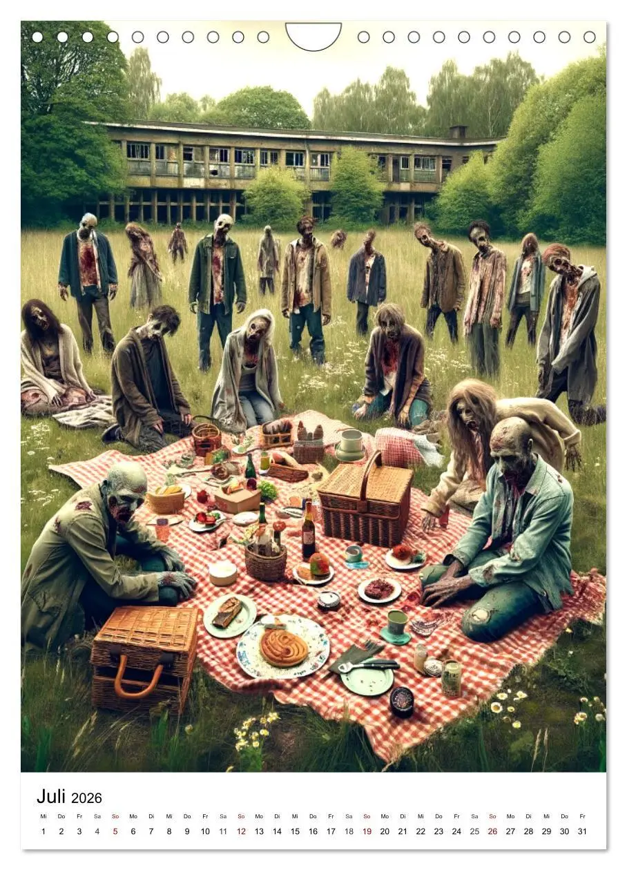 Bild: 9783516280623 | Zombies Zeitgeist - KI generierte Momente der Untoten (Wandkalender...