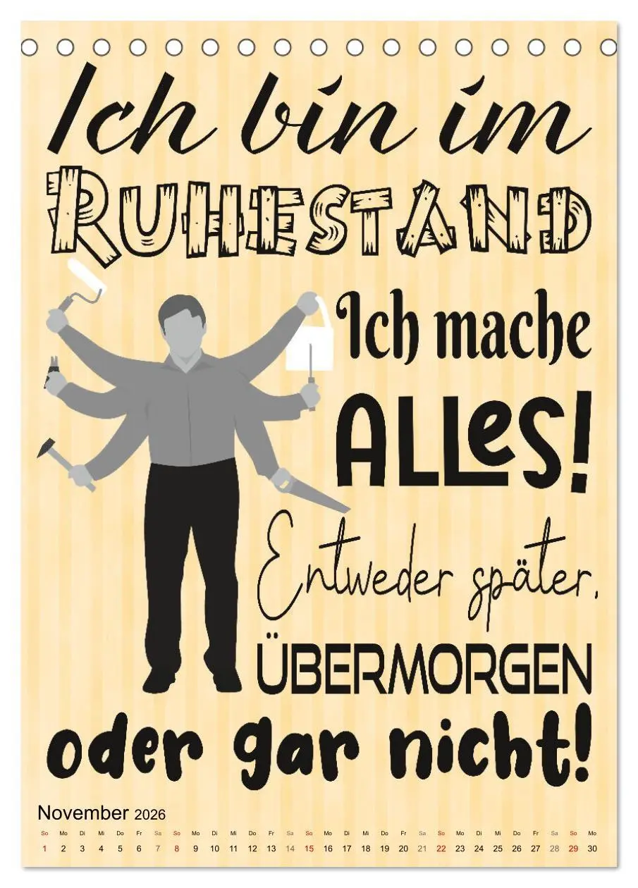 Bild: 9783516350623 | Coole Sprüche zum Ruhestand (Tischkalender 2026 DIN A5 hoch),...
