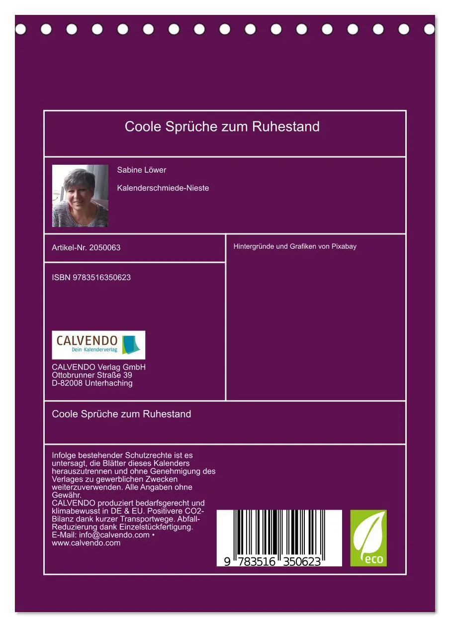 Bild: 9783516350623 | Coole Sprüche zum Ruhestand (Tischkalender 2026 DIN A5 hoch),...