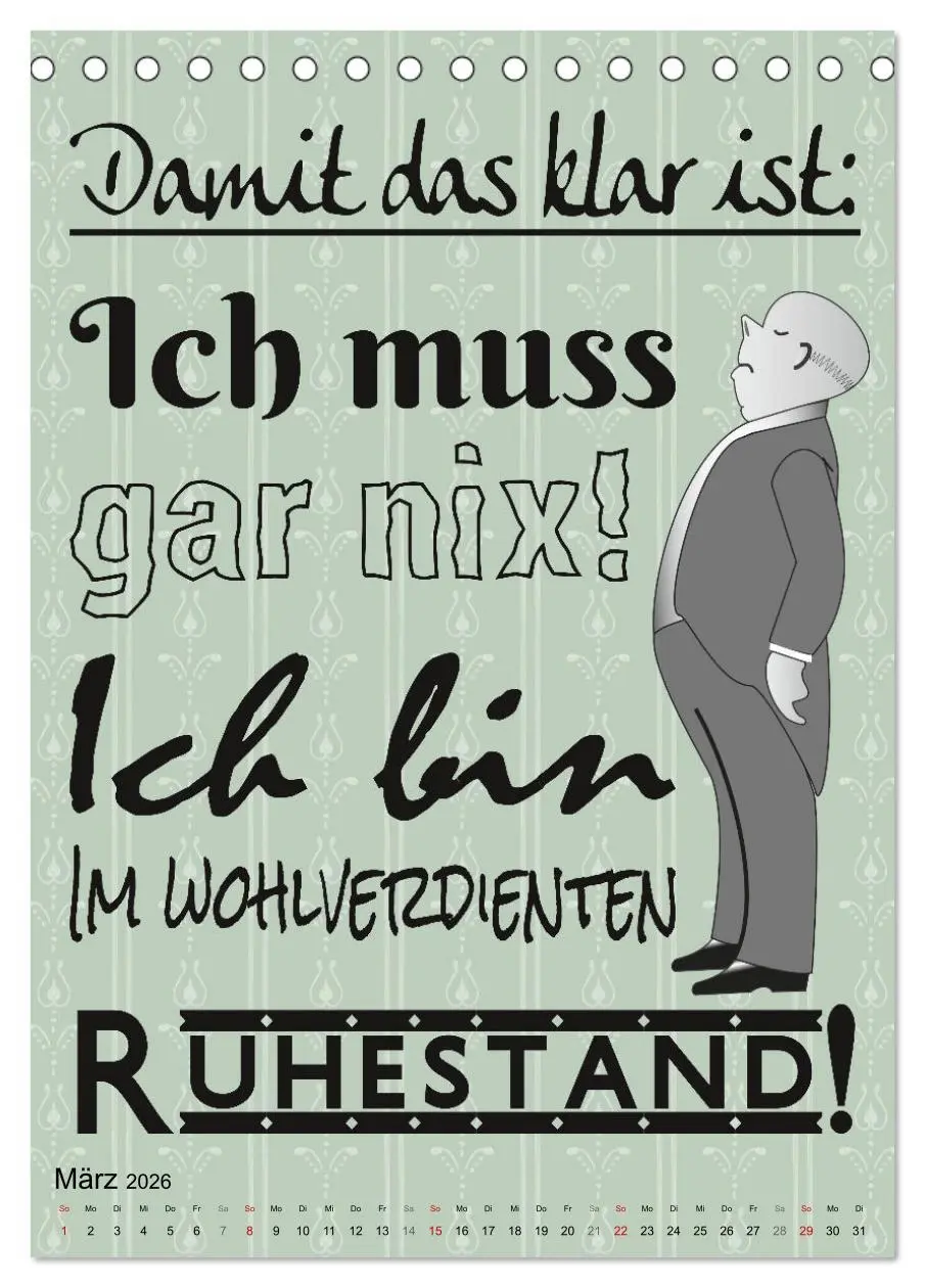 Bild: 9783516350623 | Coole Sprüche zum Ruhestand (Tischkalender 2026 DIN A5 hoch),...