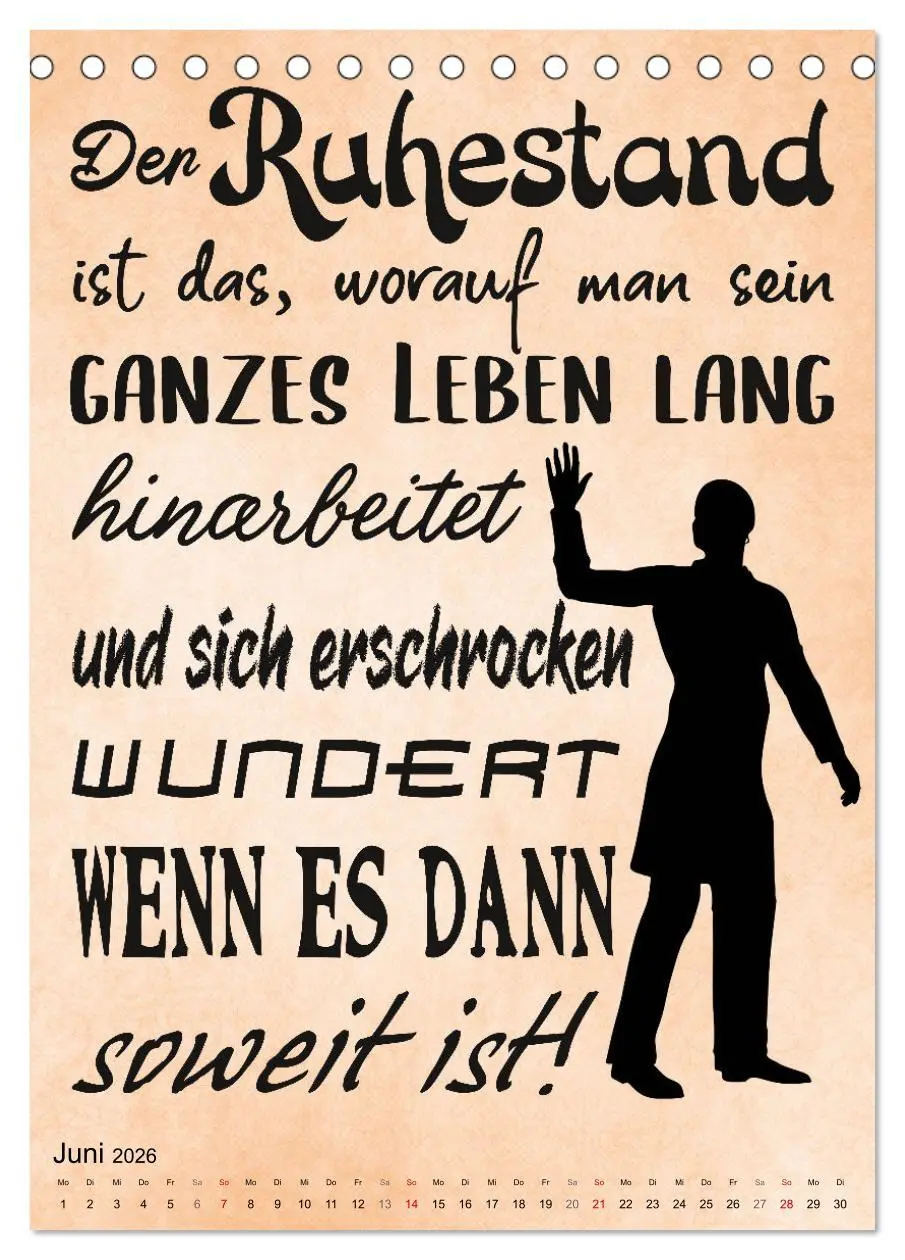 Bild: 9783516350623 | Coole Sprüche zum Ruhestand (Tischkalender 2026 DIN A5 hoch),...