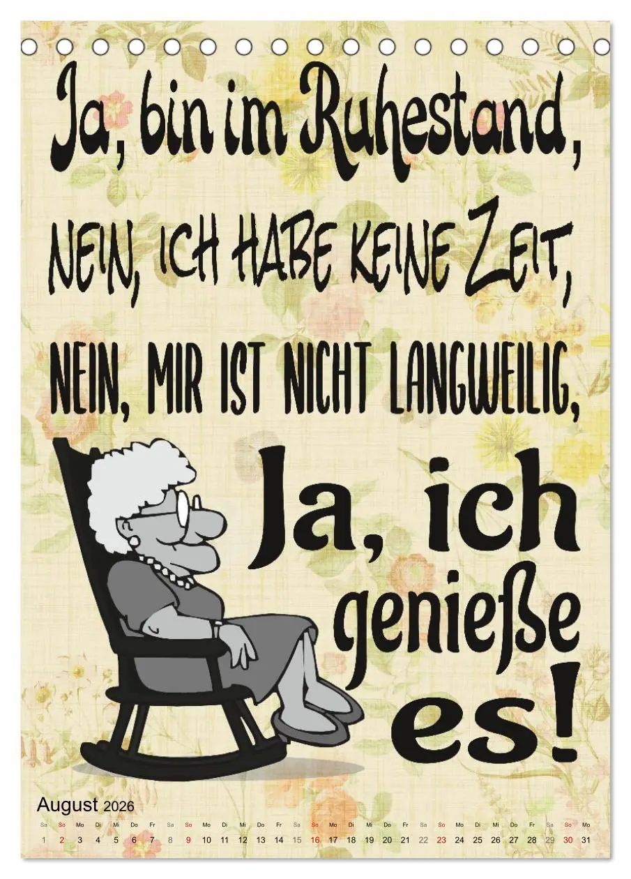 Bild: 9783516350623 | Coole Sprüche zum Ruhestand (Tischkalender 2026 DIN A5 hoch),...