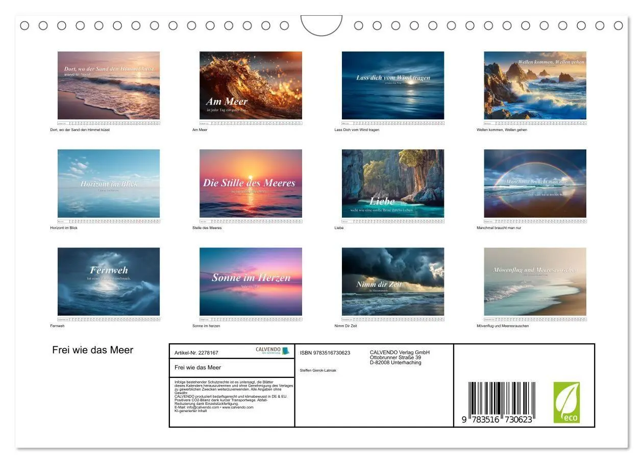 Bild: 9783516730623 | Frei wie das Meer (Wandkalender 2026 DIN A4 quer), CALVENDO...