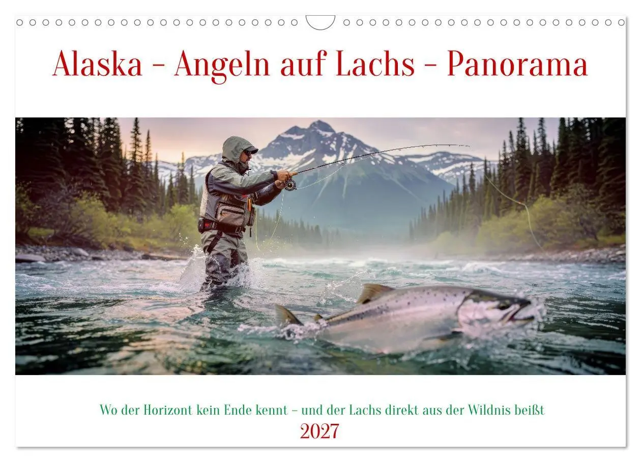 Cover: 9783516800623 | Alaska - Angeln auf Lachs - Panorama (Wandkalender 2027 DIN A3...