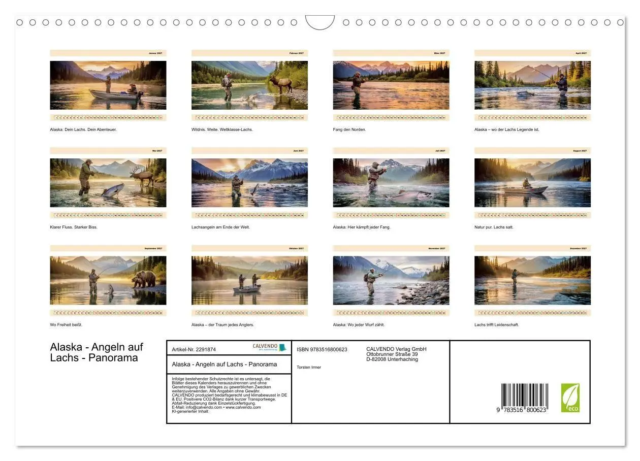 Bild: 9783516800623 | Alaska - Angeln auf Lachs - Panorama (Wandkalender 2027 DIN A3...