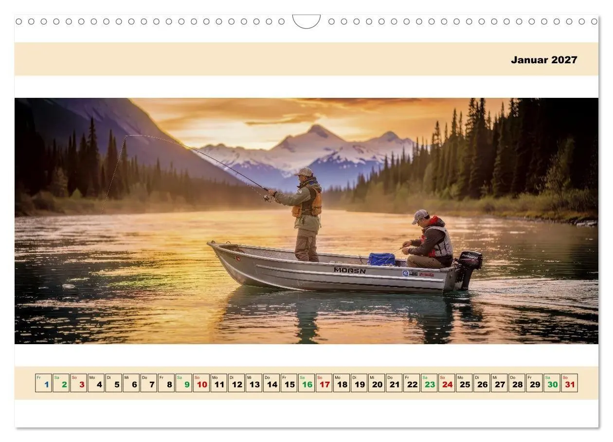 Bild: 9783516800623 | Alaska - Angeln auf Lachs - Panorama (Wandkalender 2027 DIN A3...
