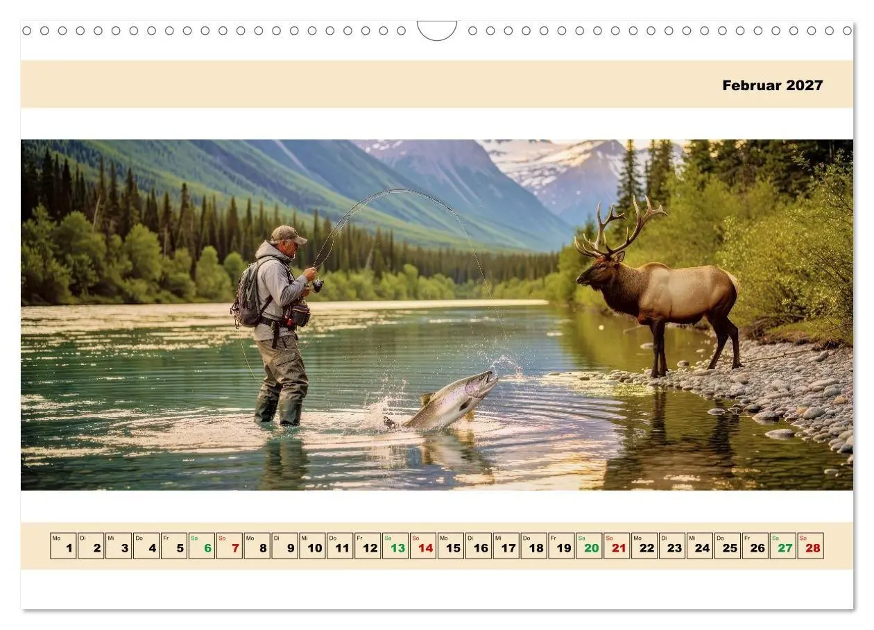 Bild: 9783516800623 | Alaska - Angeln auf Lachs - Panorama (Wandkalender 2027 DIN A3...