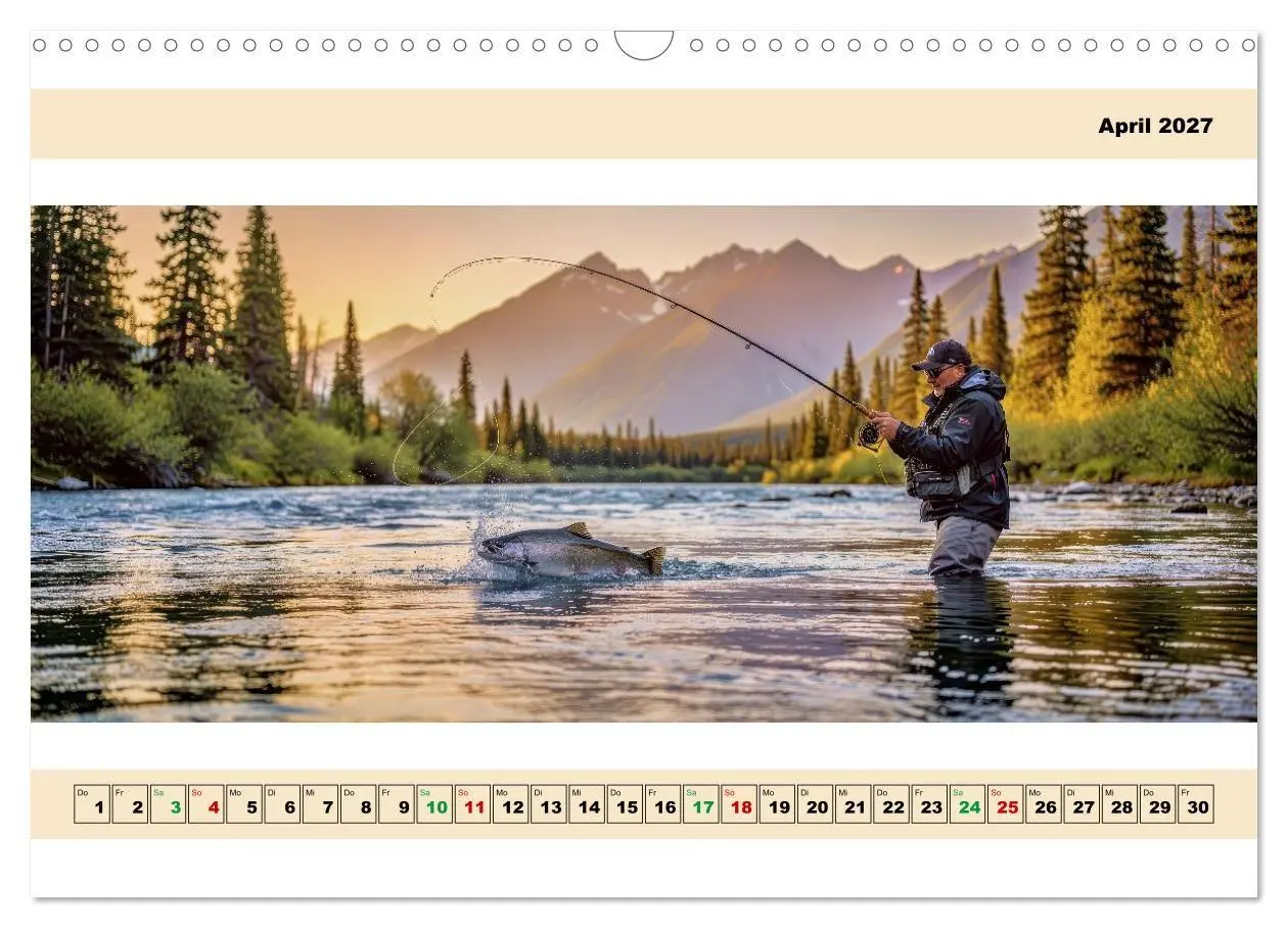 Bild: 9783516800623 | Alaska - Angeln auf Lachs - Panorama (Wandkalender 2027 DIN A3...