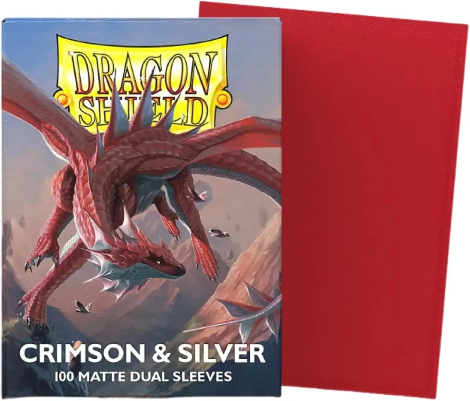 Cover: 5706569150723 | DS100 Matte Dual - Crimson &amp; Silver | 2026 | Dragon Shield!