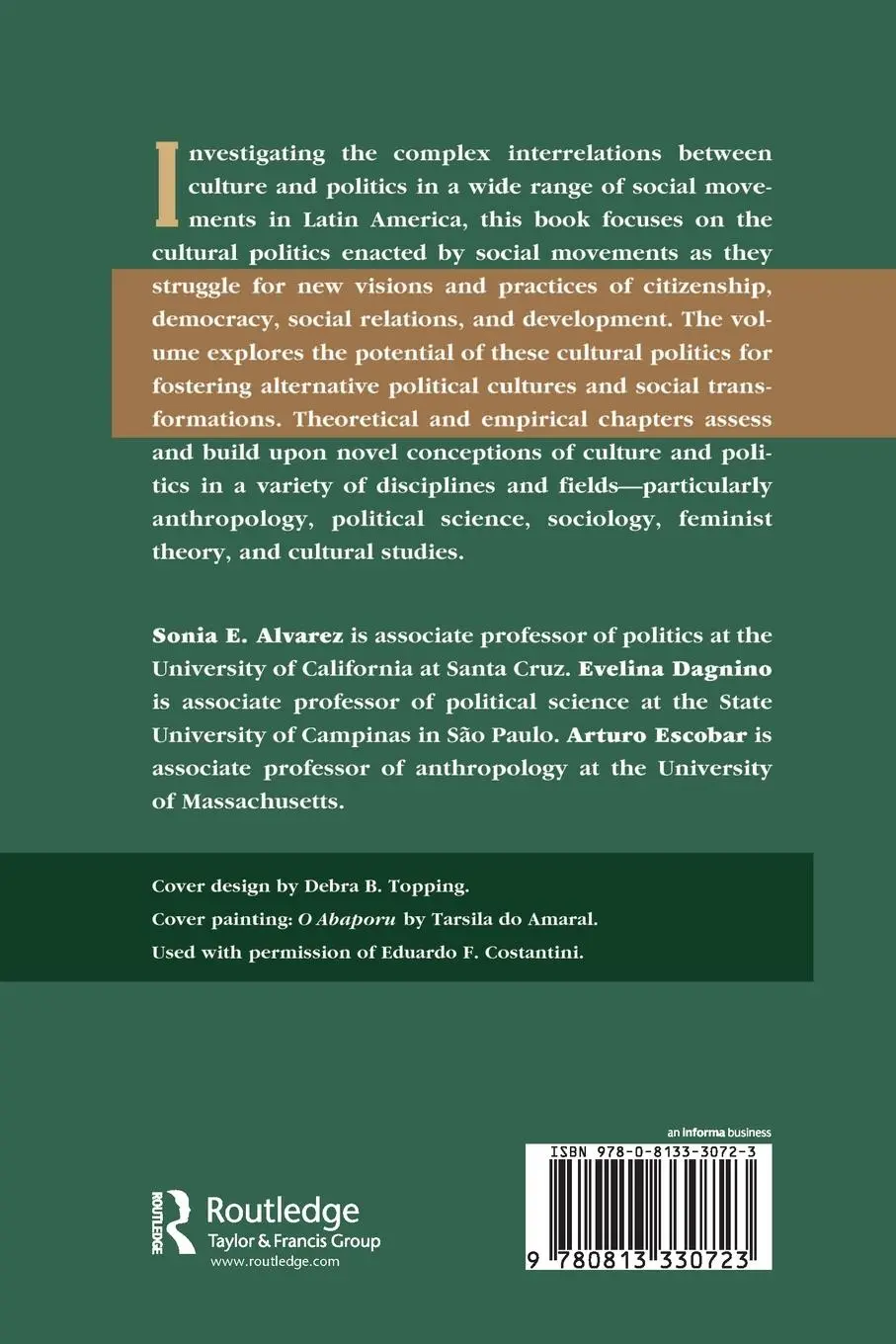 Rückseite: 9780813330723 | Cultures Of Politics/politics Of Cultures | Sonia E Alvarez (u. a.)