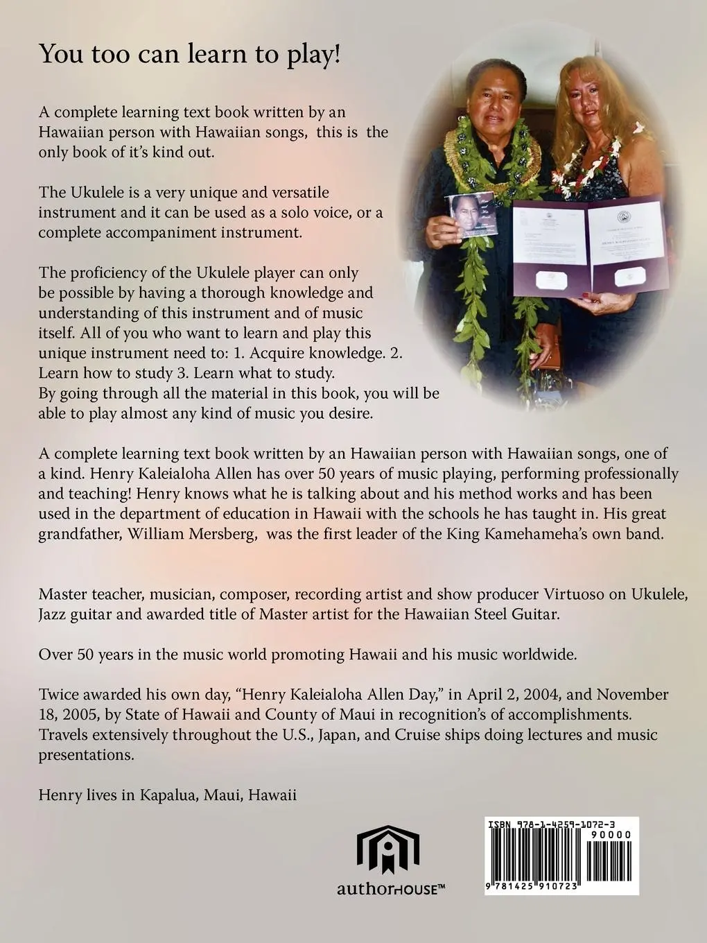 Rückseite: 9781425910723 | Ukulele | PILA LI'I LI'I | Henry Kaleialoha Allen | Taschenbuch | 2006