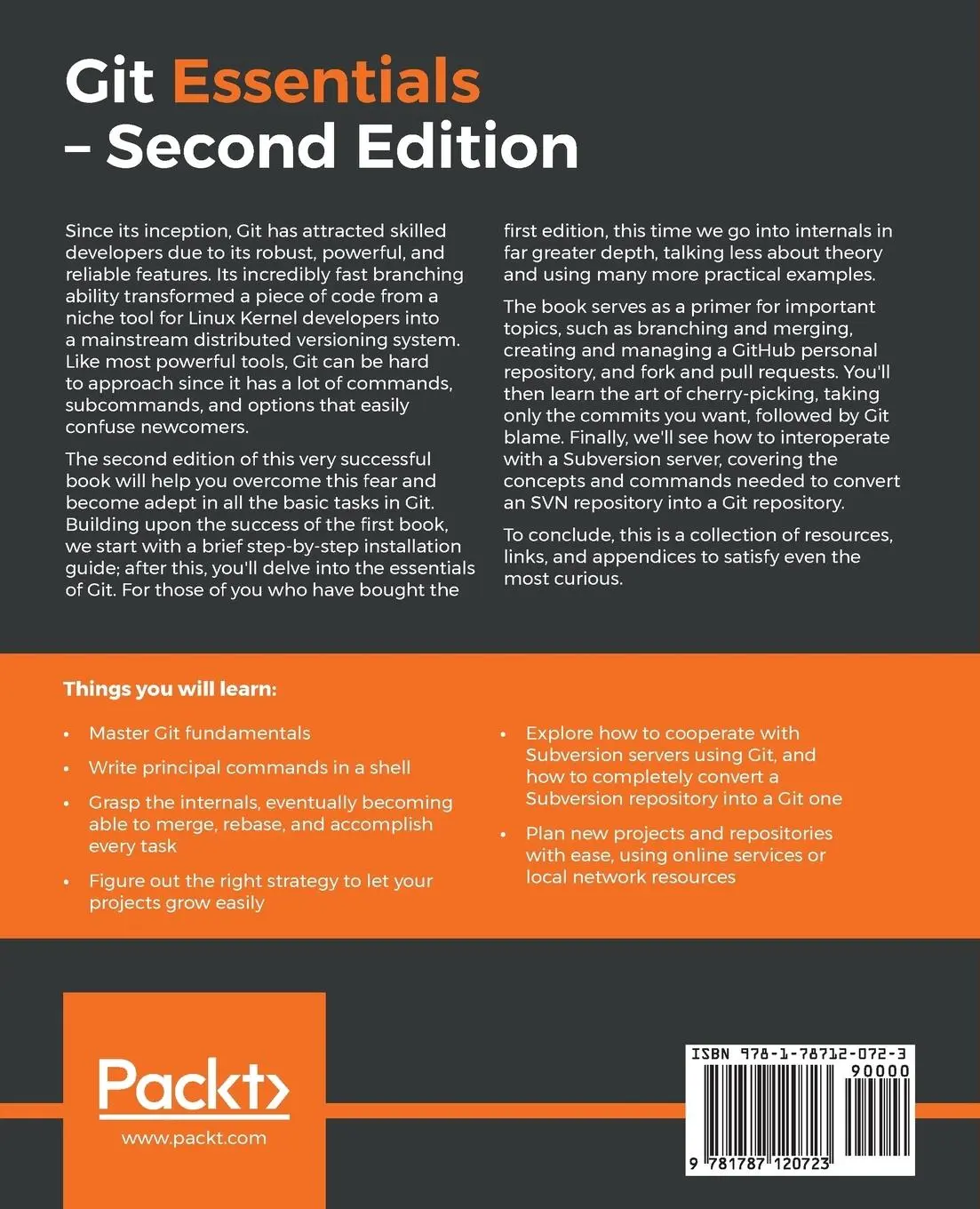 Rückseite: 9781787120723 | Git Essentials - Second Edition | Ferdinando Santacroce | Taschenbuch
