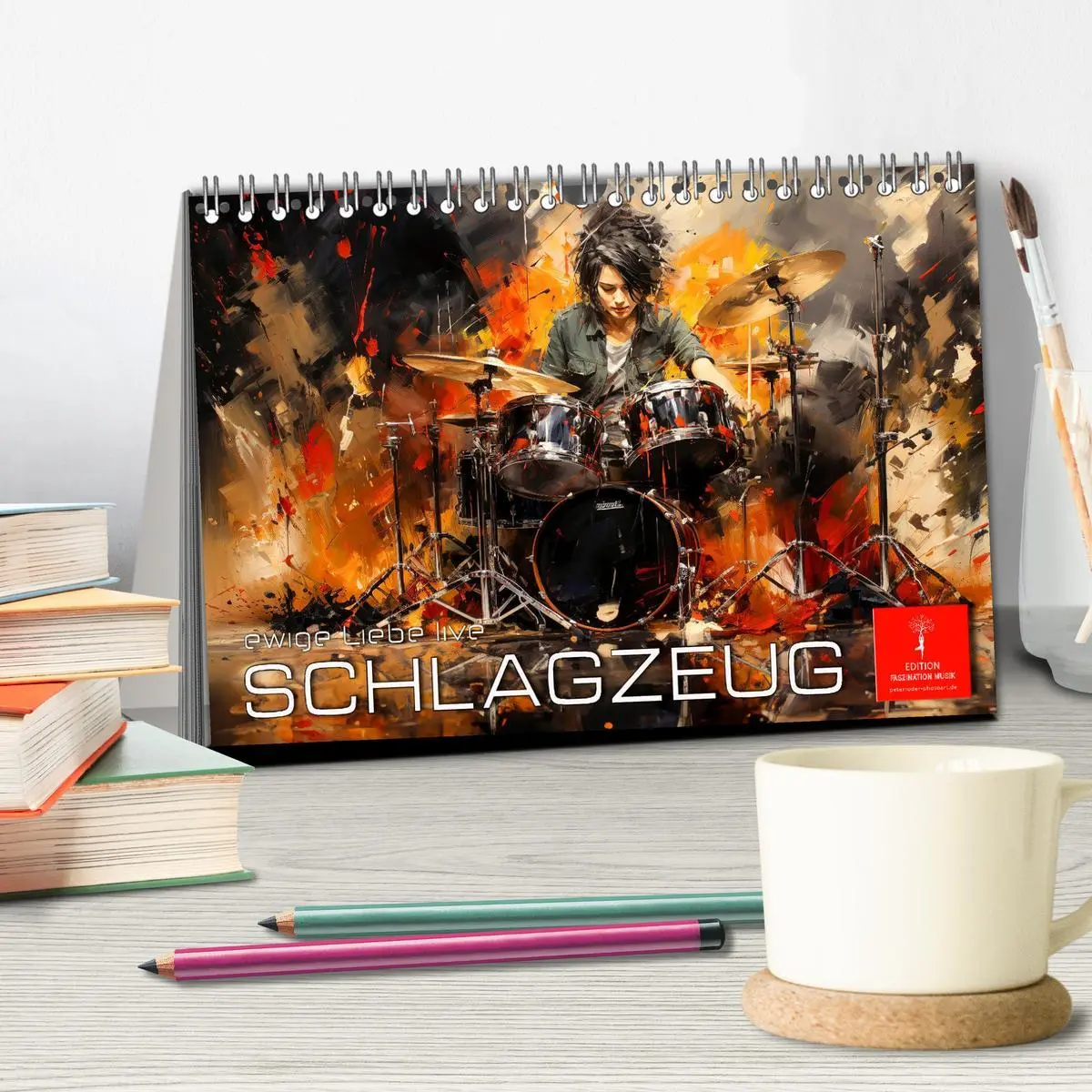Bild: 9783457490723 | Schlagzeug ewige Liebe live (Tischkalender 2026 DIN A5 quer),...
