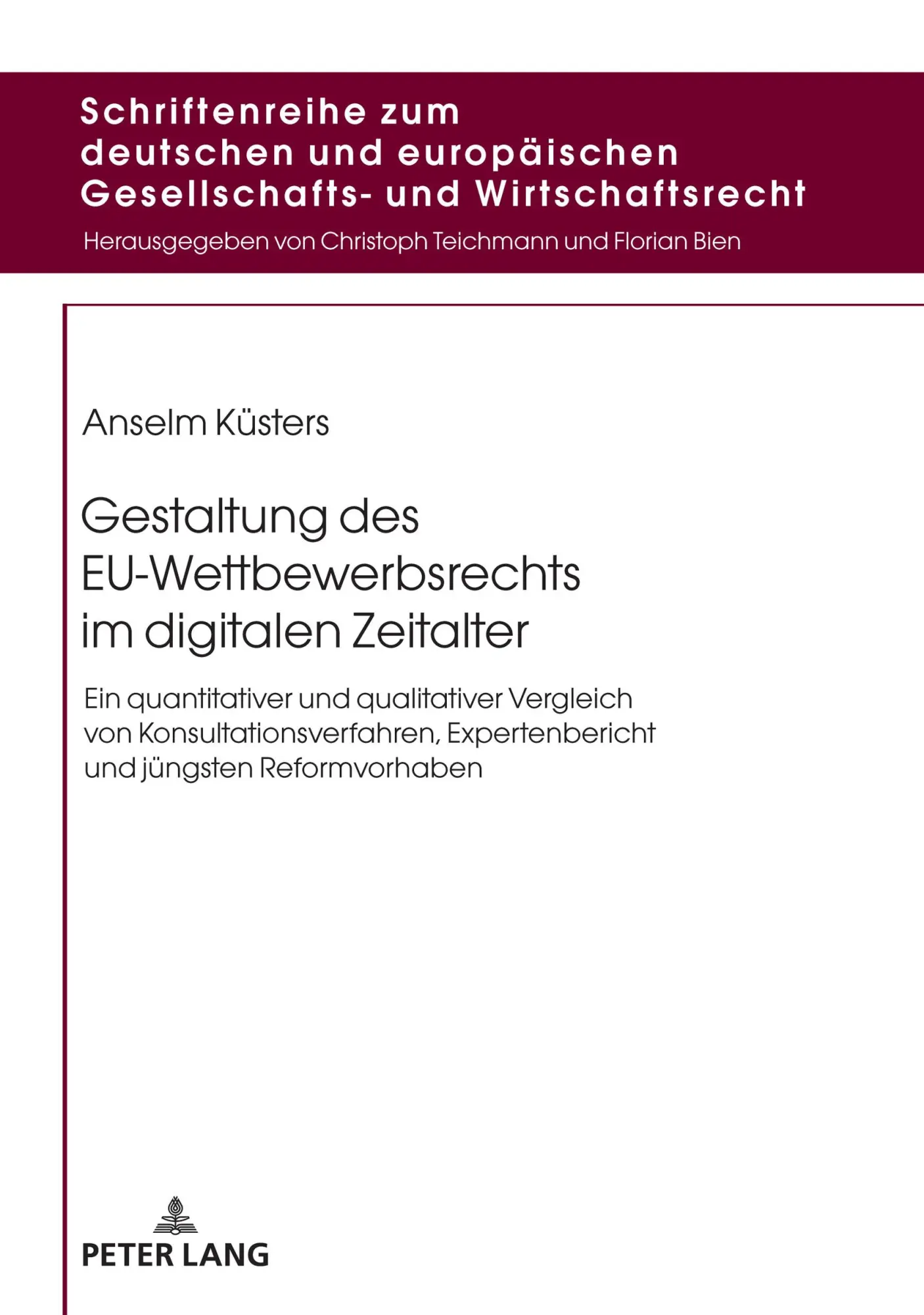Cover: 9783631870723 | Gestaltung des EU-Wettbewerbsrechts im digitalen Zeitalter | Küsters