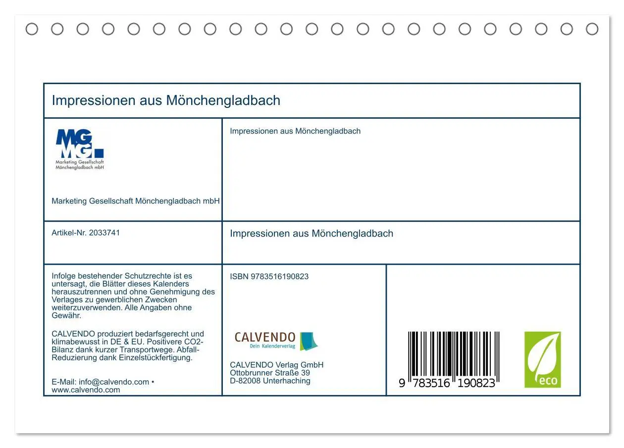 Bild: 9783516190823 | Impressionen aus Mönchengladbach (Tischkalender 2026 DIN A5 quer),...
