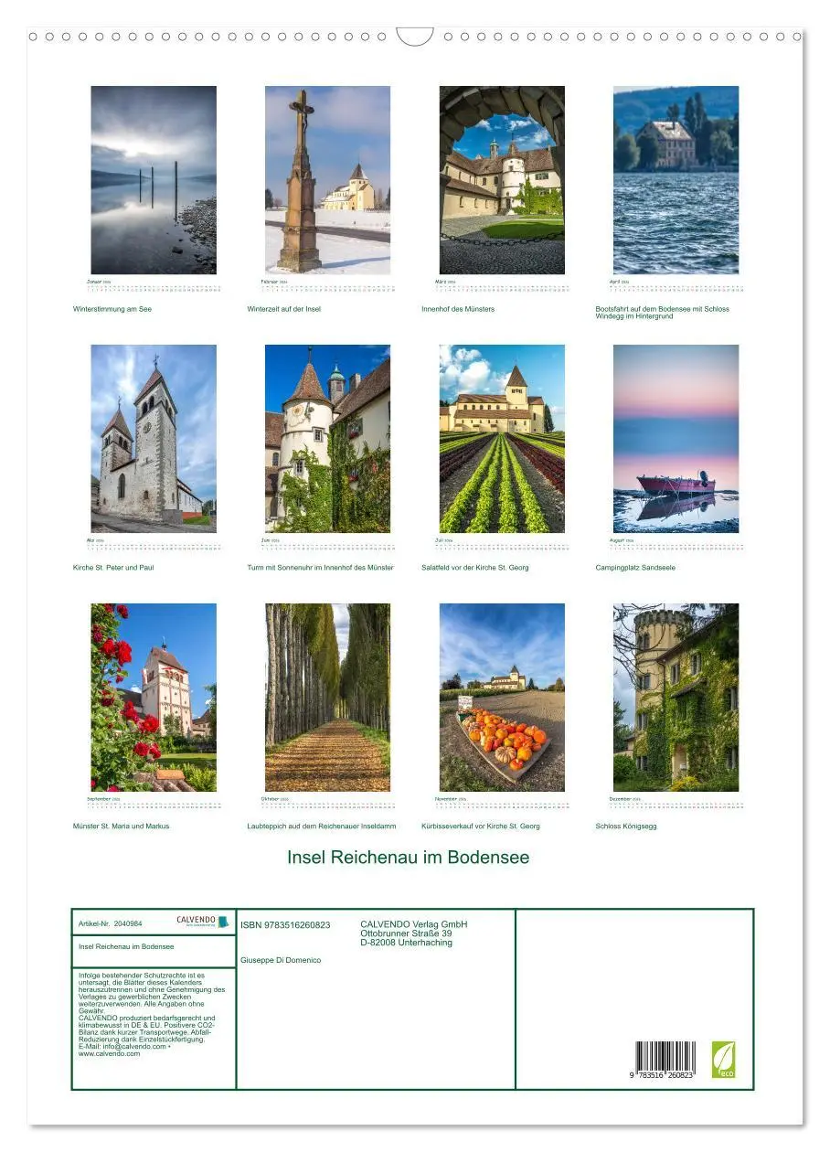 Bild: 9783516260823 | Insel Reichenau im Bodensee (Wandkalender 2026 DIN A2 hoch),...