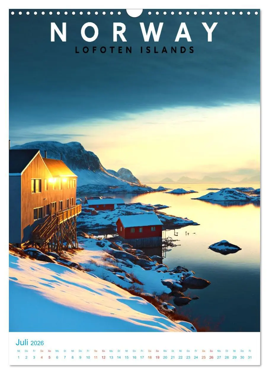 Bild: 9783516330823 | Lofoten - Old School Poster Style (Wandkalender 2026 DIN A3 hoch),...