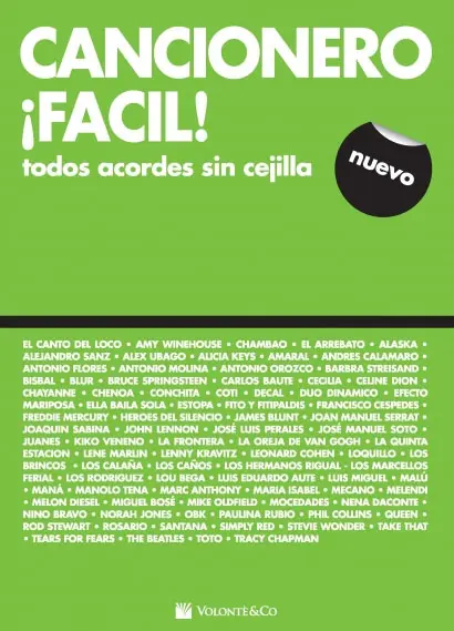 Cover: 9788863880823 | Cancionero facil: todos acordes sin cejilla songbook lyrics/chord...