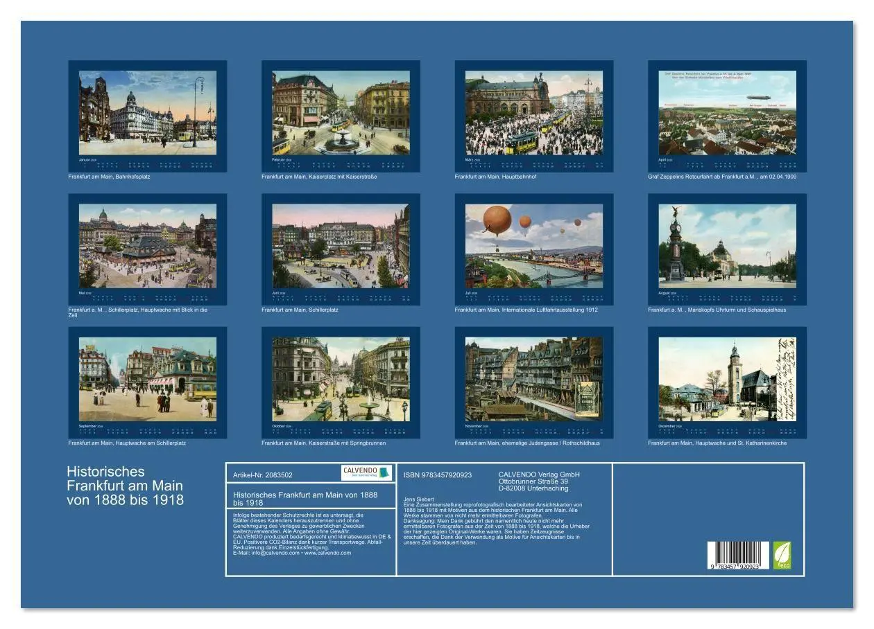 Bild: 9783457920923 | Historisches Frankfurt am Main von 1888 bis 1918 (Wandkalender 2026...