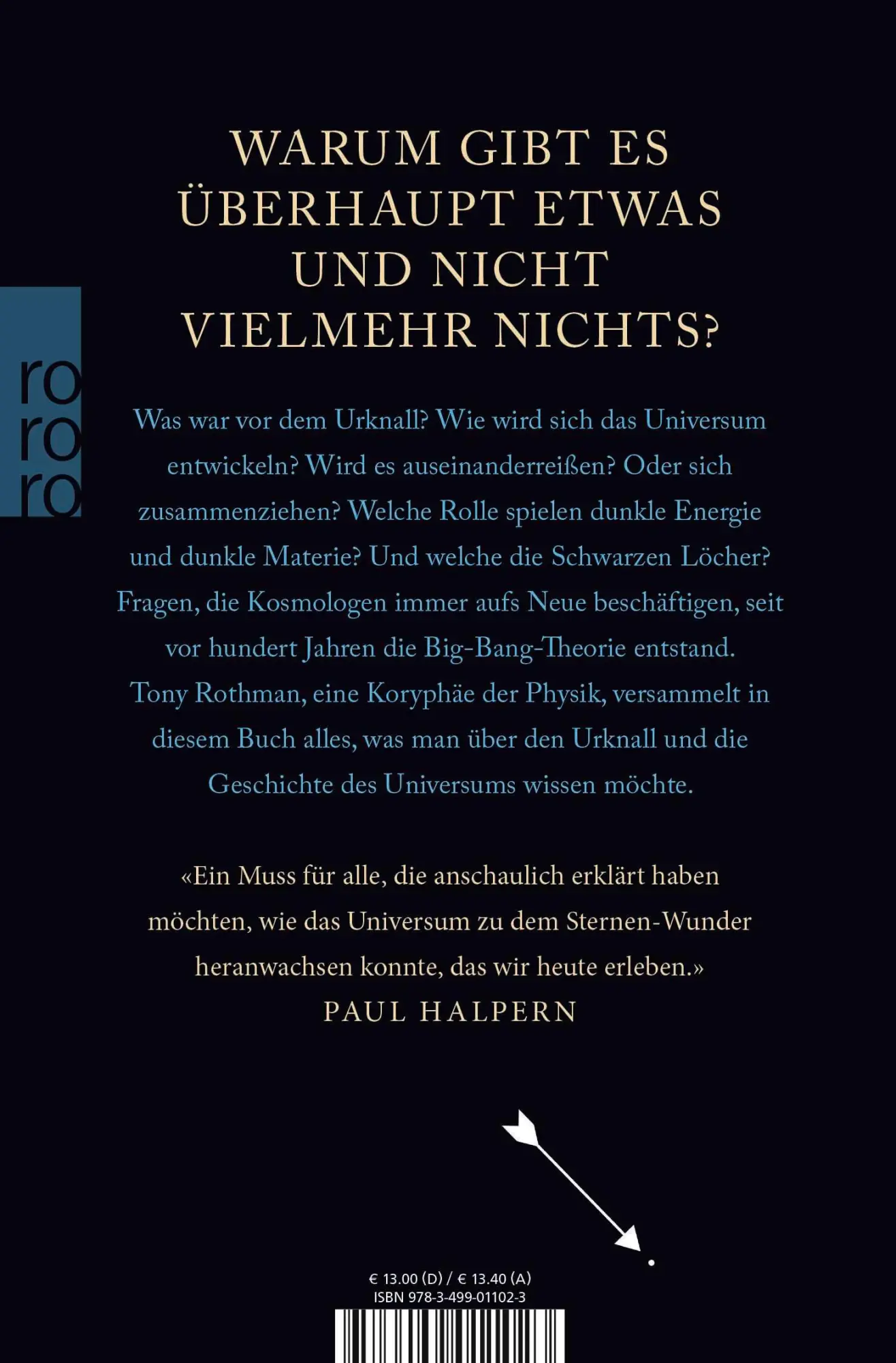 Rückseite: 9783499011023 | Ein kleines Buch über den Ursprung des Universums | Tony Rothman