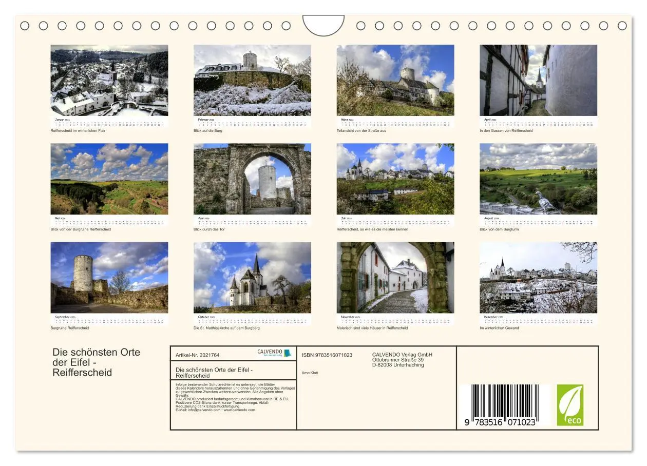 Bild: 9783516071023 | Die schönsten Orte der Eifel - Reifferscheid (Wandkalender 2026 DIN...