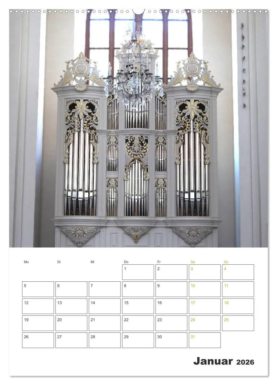 Bild: 9783516381023 | Orgeln zum Verlieben! (Wandkalender 2026 DIN A2 hoch), CALVENDO...