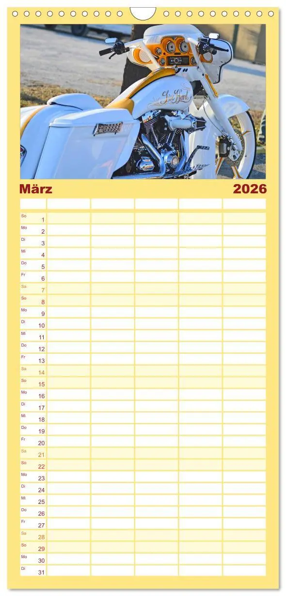 Bild: 9783516521023 | Familienplaner 2026 - BEST OF HARLEY-DAVIDSON BAGGER-STYLE mit 5...