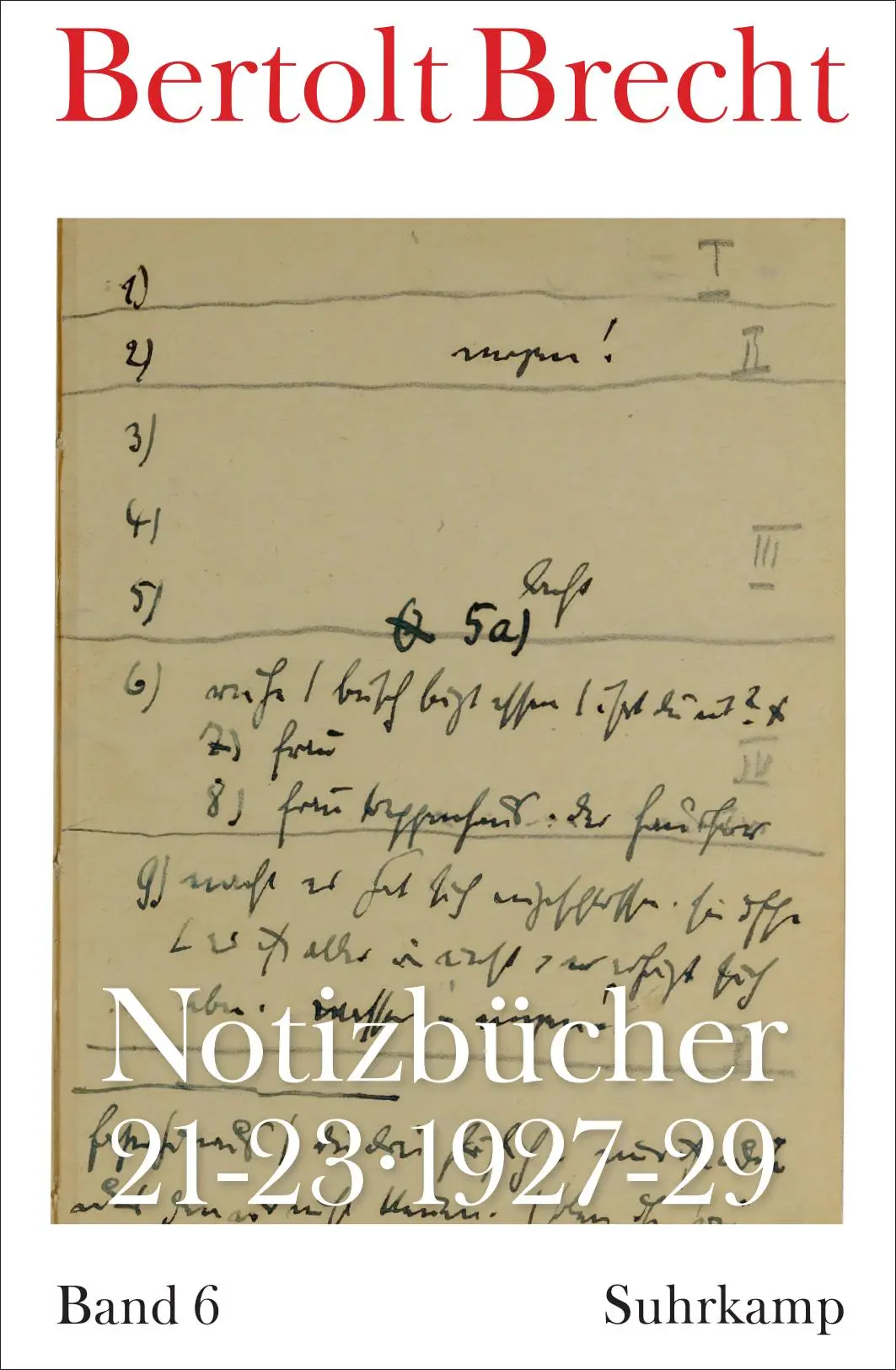 Cover: 9783518431023 | Notizbücher 21-23 | Band 6: 1927-29 | Bertolt Brecht | Taschenbuch