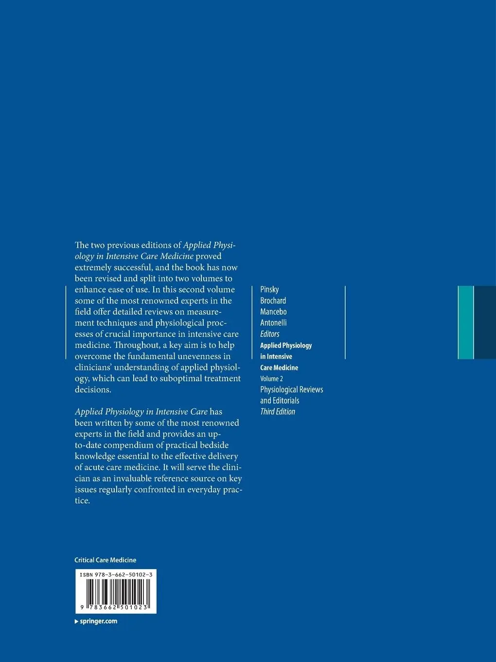Rückseite: 9783662501023 | Applied Physiology in Intensive Care Medicine 2 | Pinsky (u. a.)