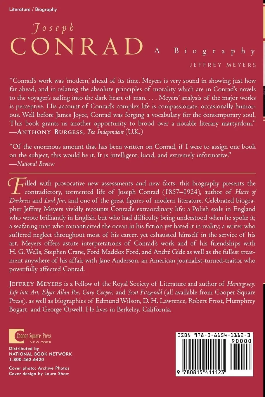 Rückseite: 9780815411123 | Joseph Conrad | A Biography | Jeffrey Meyers | Taschenbuch | Englisch