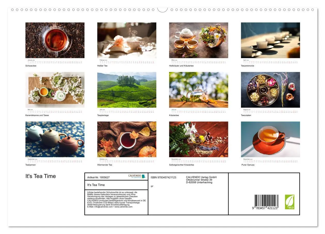 Bild: 9783457421123 | It's Tea Time (hochwertiger Premium Wandkalender 2026 DIN A2 quer),...