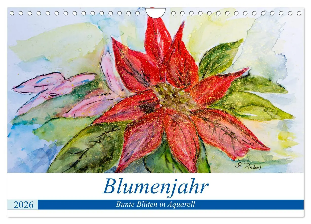 Cover: 9783457971123 | Blumenjahr - Bunte Blüten in Aquarell (Wandkalender 2026 DIN A4...