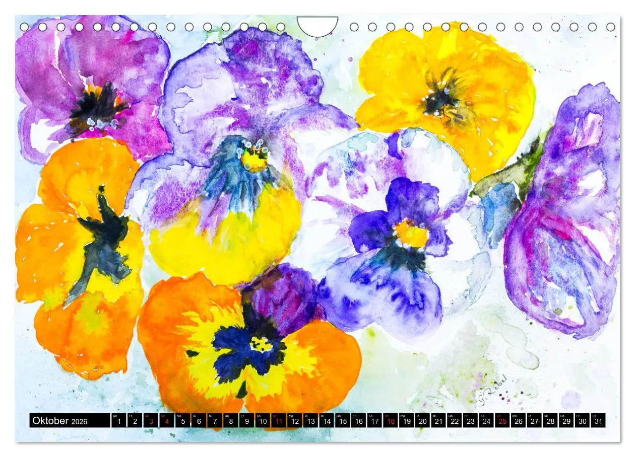 Bild: 9783457971123 | Blumenjahr - Bunte Blüten in Aquarell (Wandkalender 2026 DIN A4...