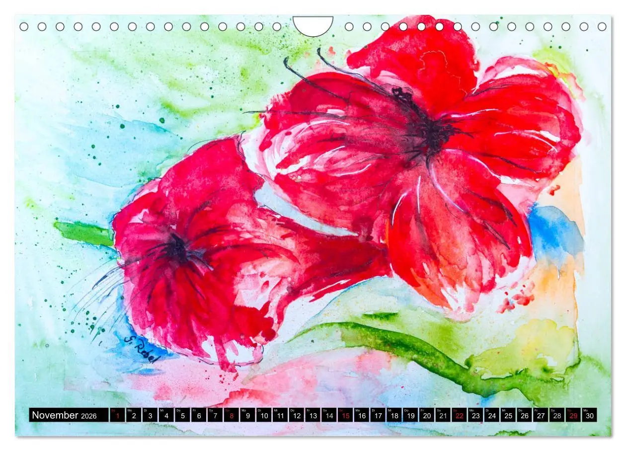 Bild: 9783457971123 | Blumenjahr - Bunte Blüten in Aquarell (Wandkalender 2026 DIN A4...