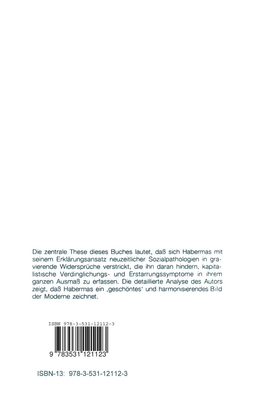 Rückseite: 9783531121123 | Die Pathologien der Moderne | Georg Kneer | Taschenbuch | 212 S.