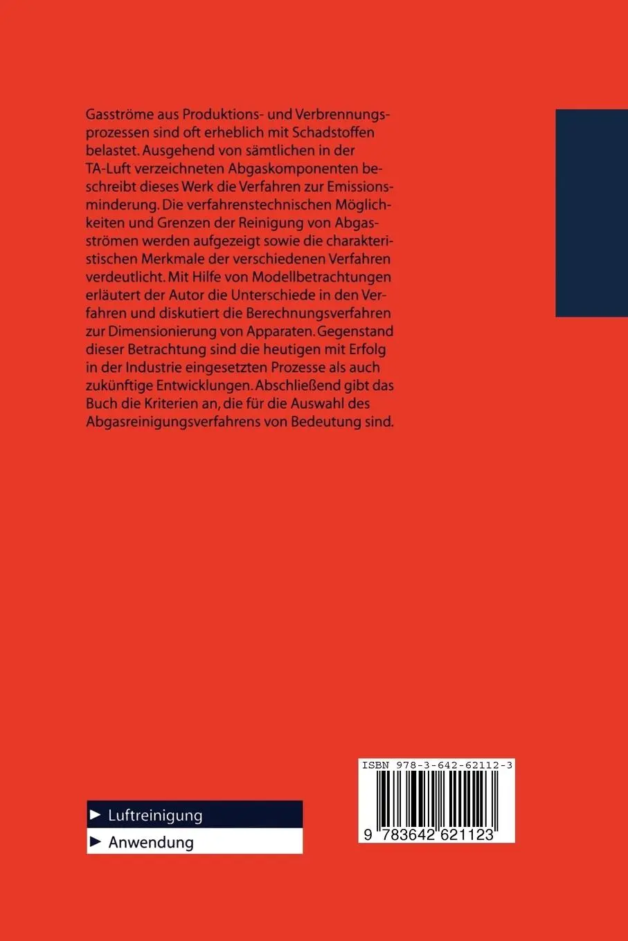 Rückseite: 9783642621123 | Abgasreinigung | Michael Schultes | Taschenbuch | xii | Deutsch | 2012