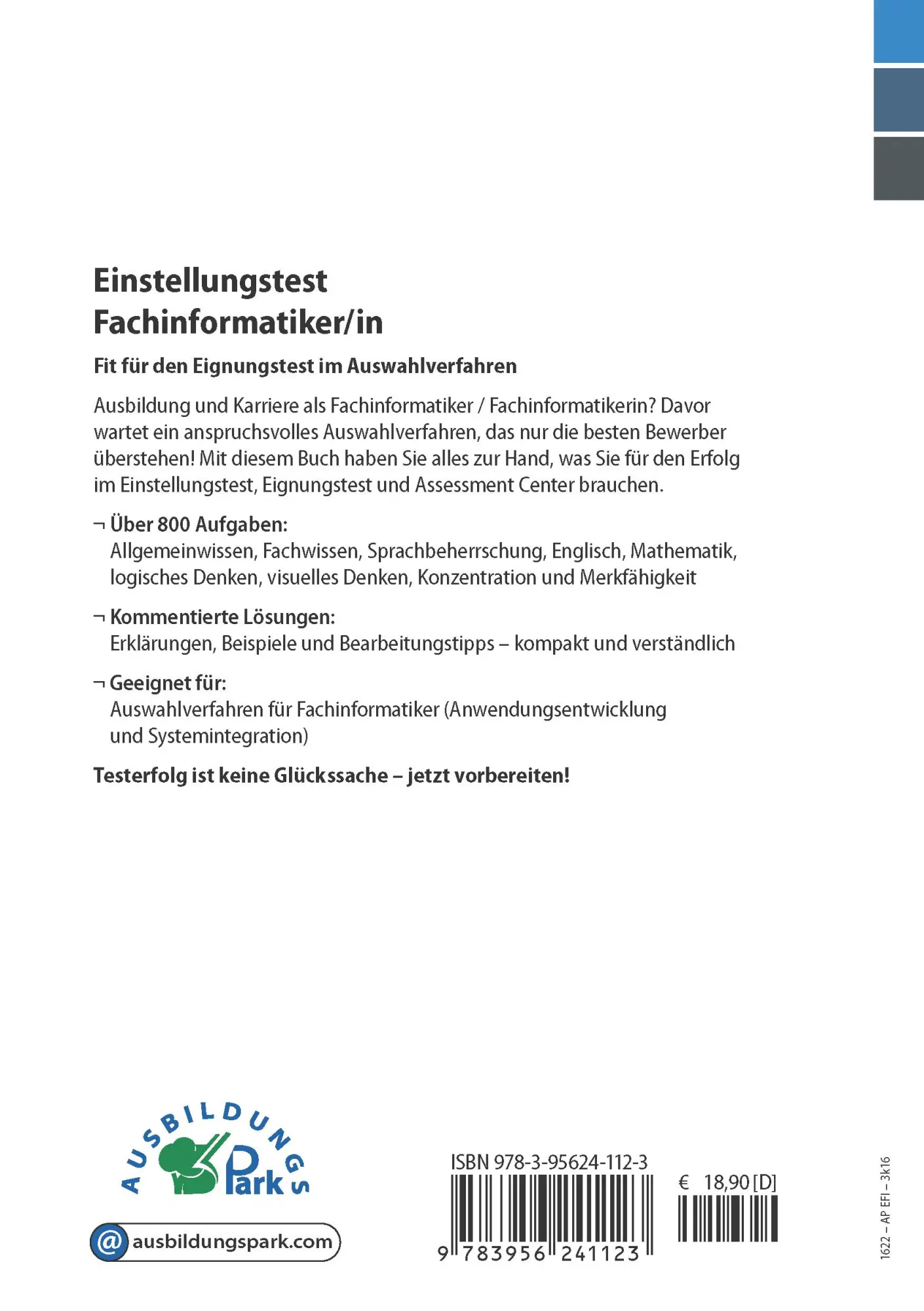 Rückseite: 9783956241123 | Einstellungstest Fachinformatiker | Kurt Guth (u. a.) | Taschenbuch