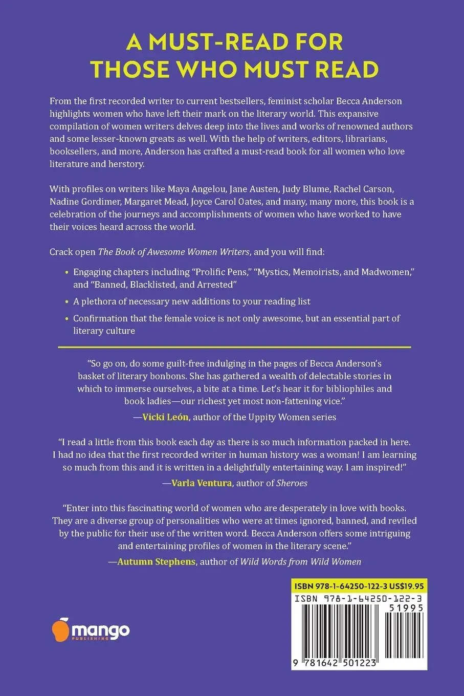 Rückseite: 9781642501223 | The Book of Awesome Women Writers | Becca Anderson | Taschenbuch