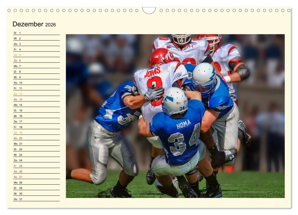 Bild: 9783457961223 | American Football - Taktik und Athletik (Wandkalender 2026 DIN A3...