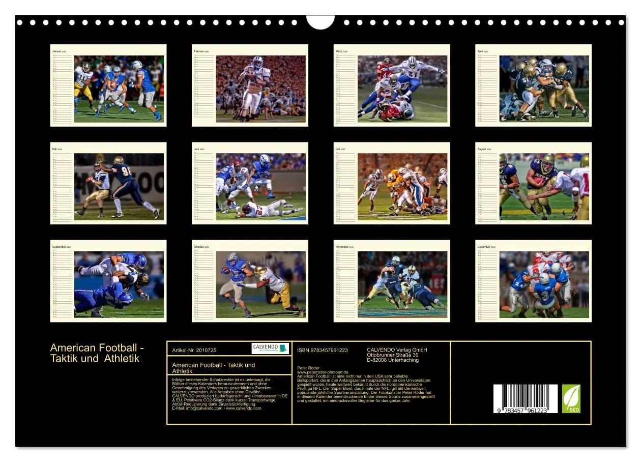 Bild: 9783457961223 | American Football - Taktik und Athletik (Wandkalender 2026 DIN A3...