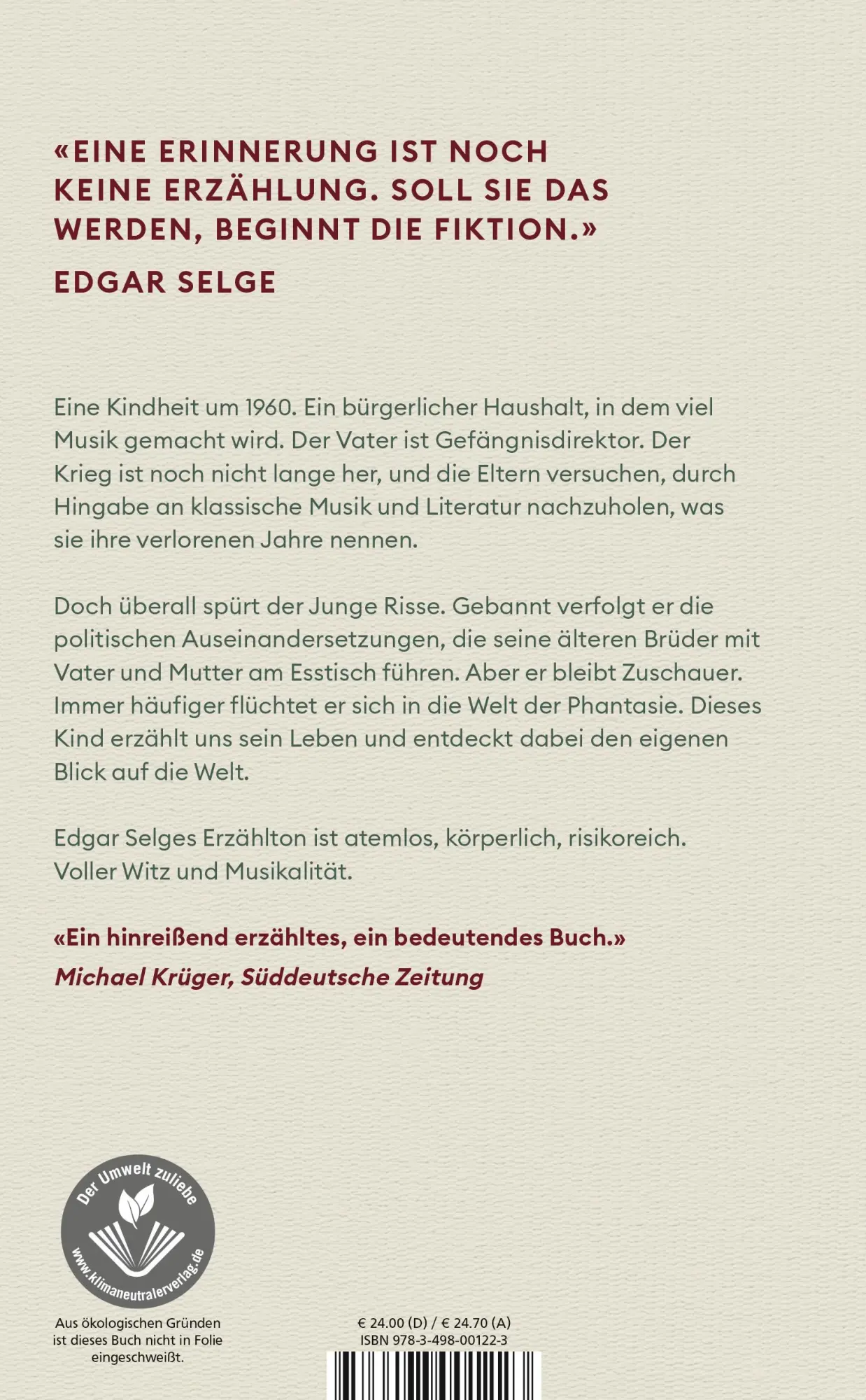 Rückseite: 9783498001223 | Hast du uns endlich gefunden | Edgar Selge | Buch | 304 S. | Deutsch