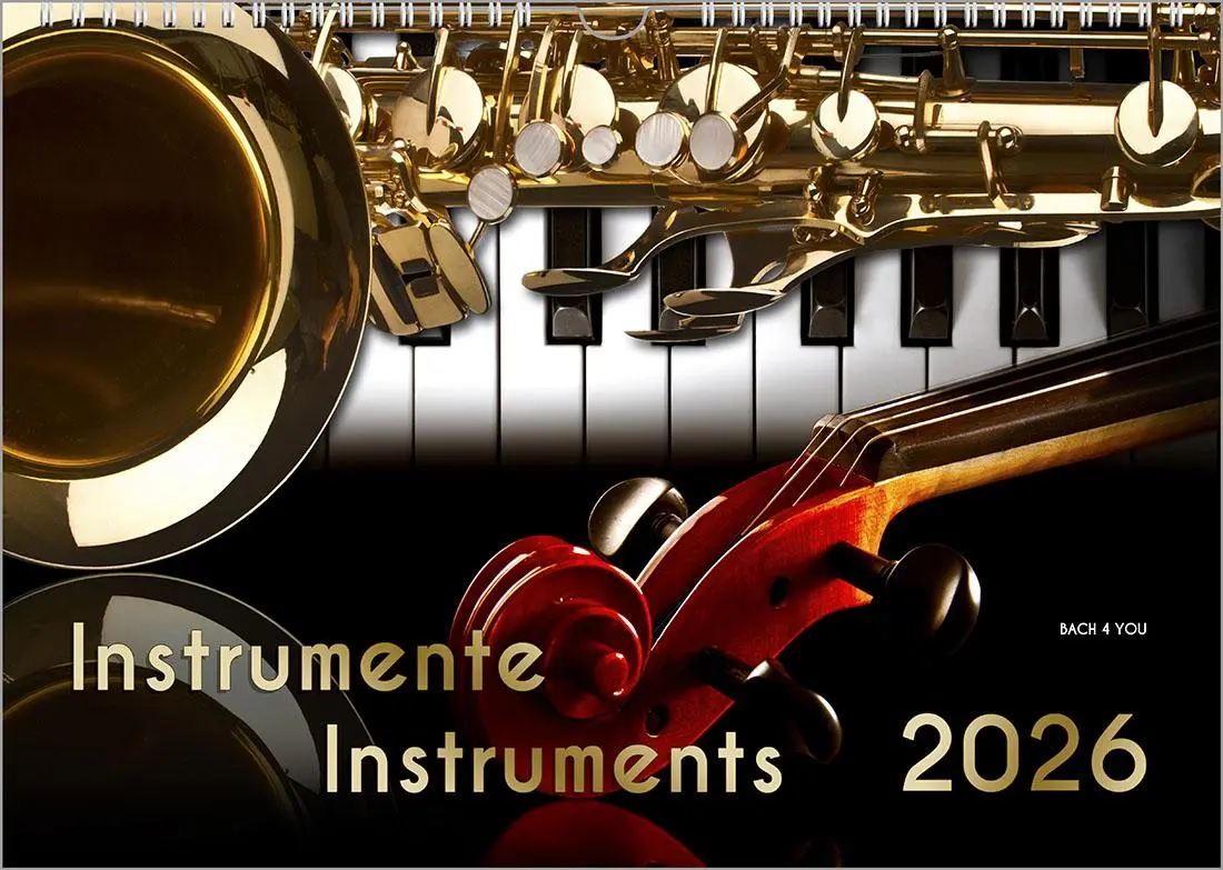 Cover: 9783969031223 | Musikinstrumente, ein Musik-Kalender 2026, DIN A3 | Peter Bach Jr.