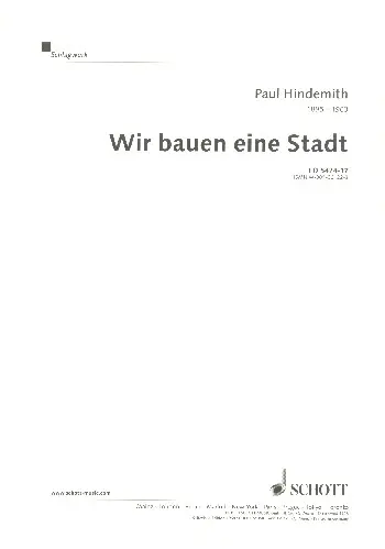 Cover: 9790001061223 | Wir bauen eine Stadt | Paul Hindemith | Einzelstimme | 1980