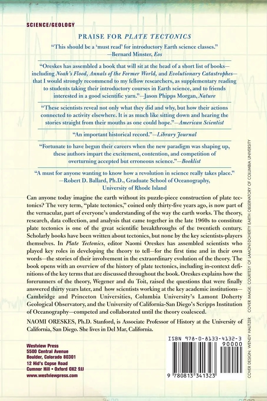 Rückseite: 9780813341323 | Plate Tectonics | Naomi Oreskes | Taschenbuch | Englisch | 2003