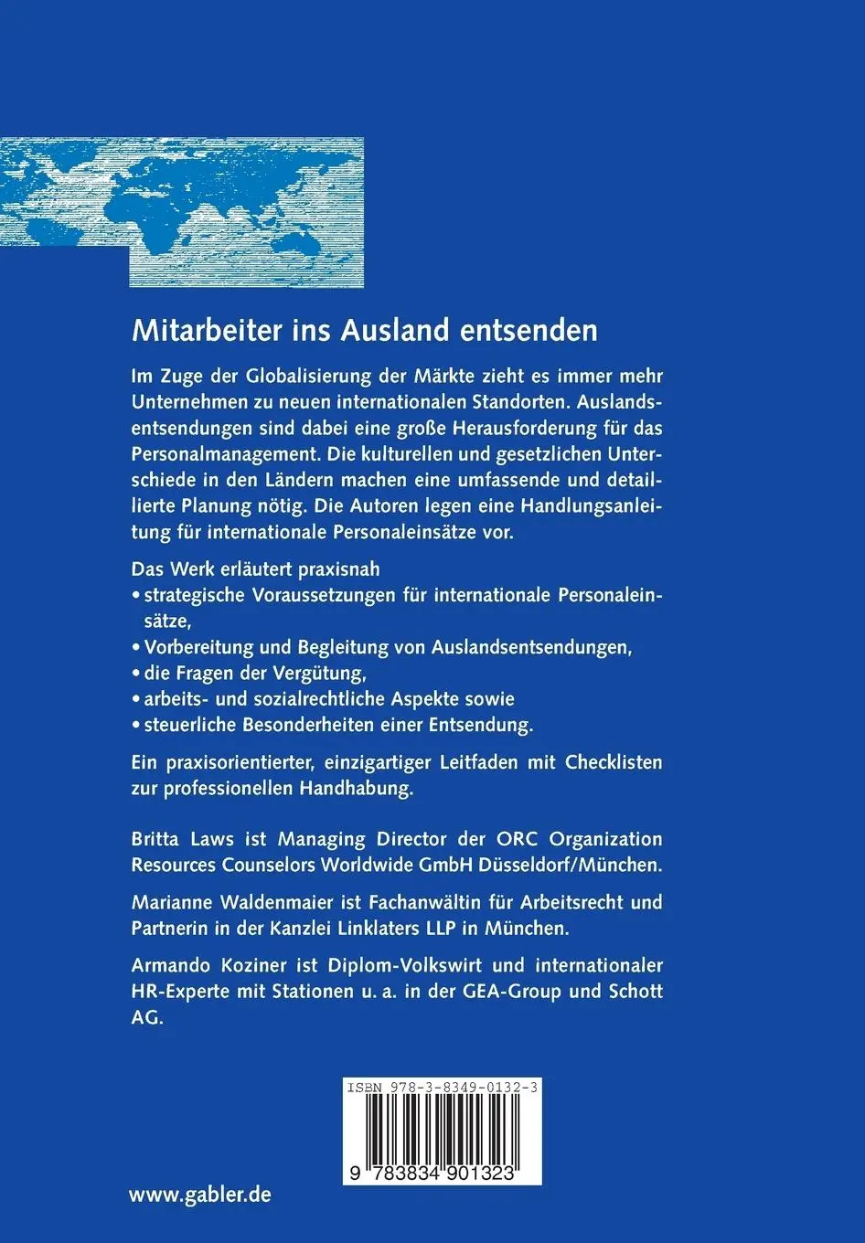 Rückseite: 9783834901323 | Mitarbeiter ins Ausland entsenden | Britta Laws (u. a.) | Taschenbuch