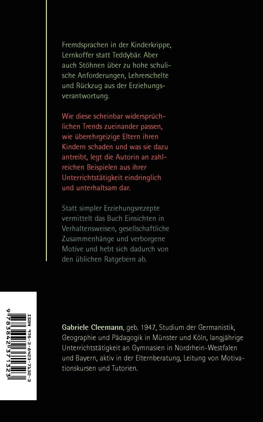 Rückseite: 9783842371323 | Verplanen Vernebeln Verpissen | Wohin der Ehrgeiz Eltern treibt | Buch
