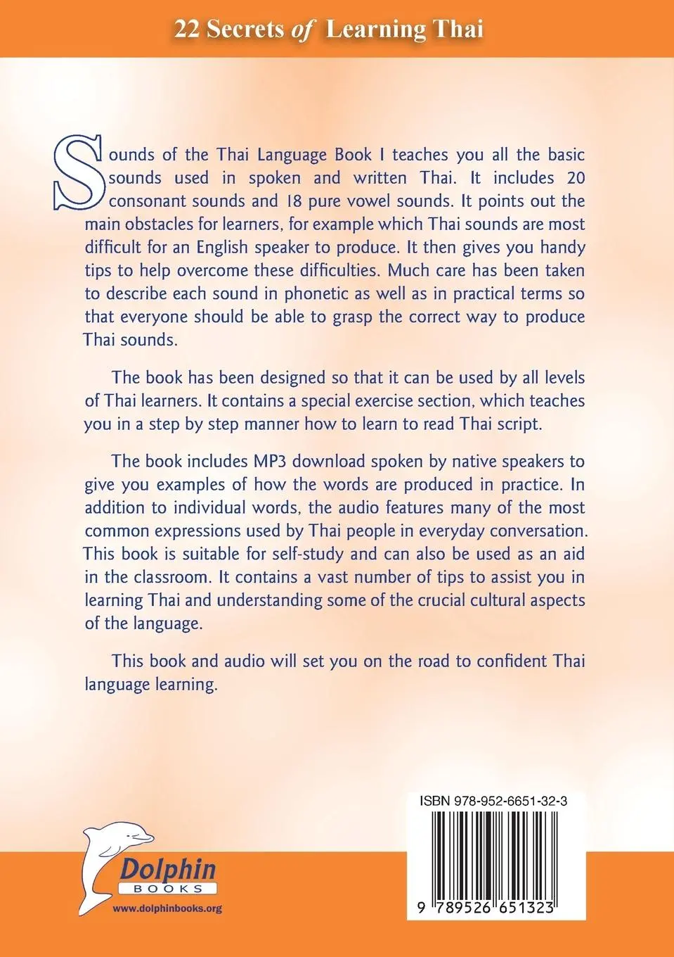 Rückseite: 9789526651323 | Sounds of the Thai Language Book I - Basic Sounds | Dhyan Manik | Buch