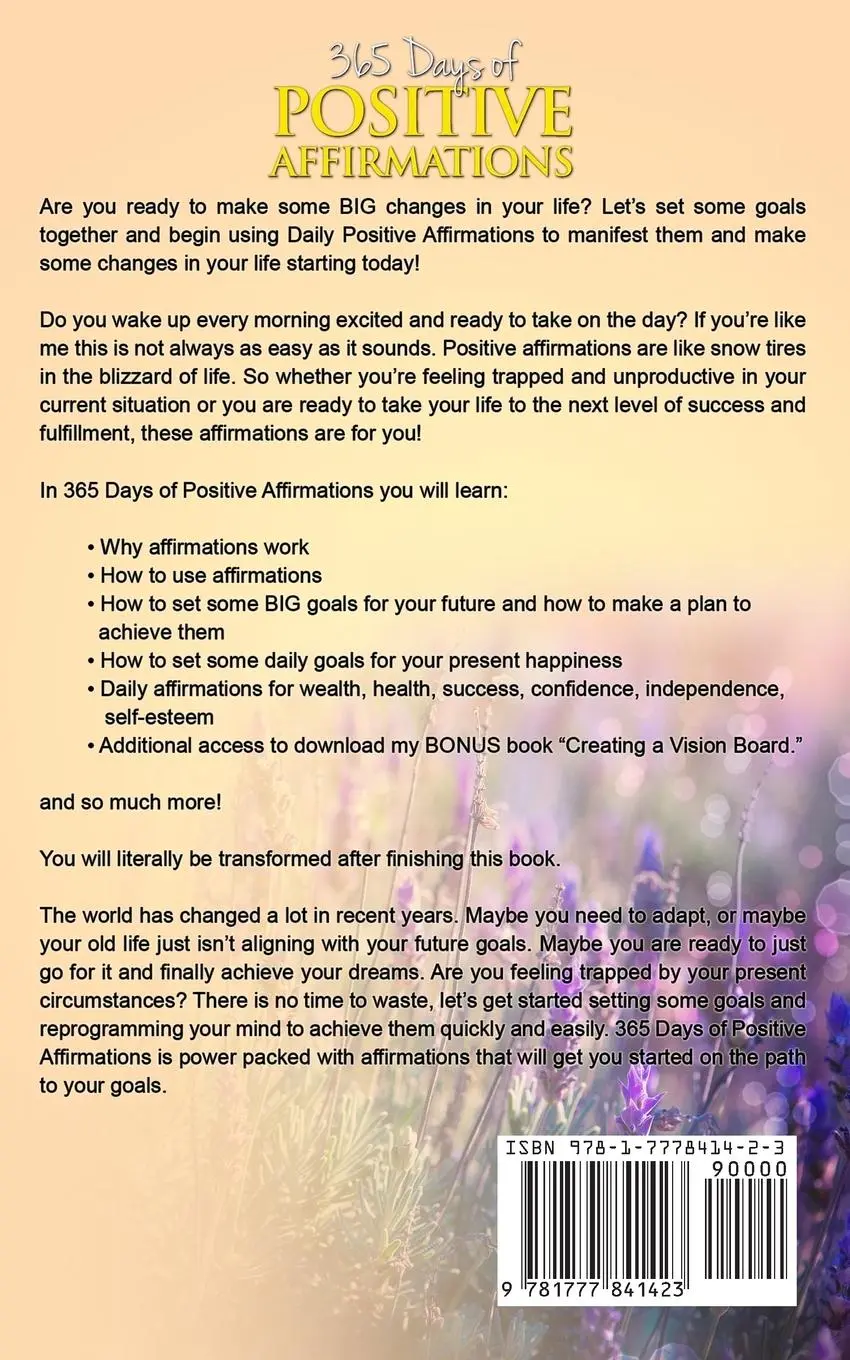 Rückseite: 9781777841423 | 365 Days of Positive Affirmations | Nicole Lockhart | Taschenbuch