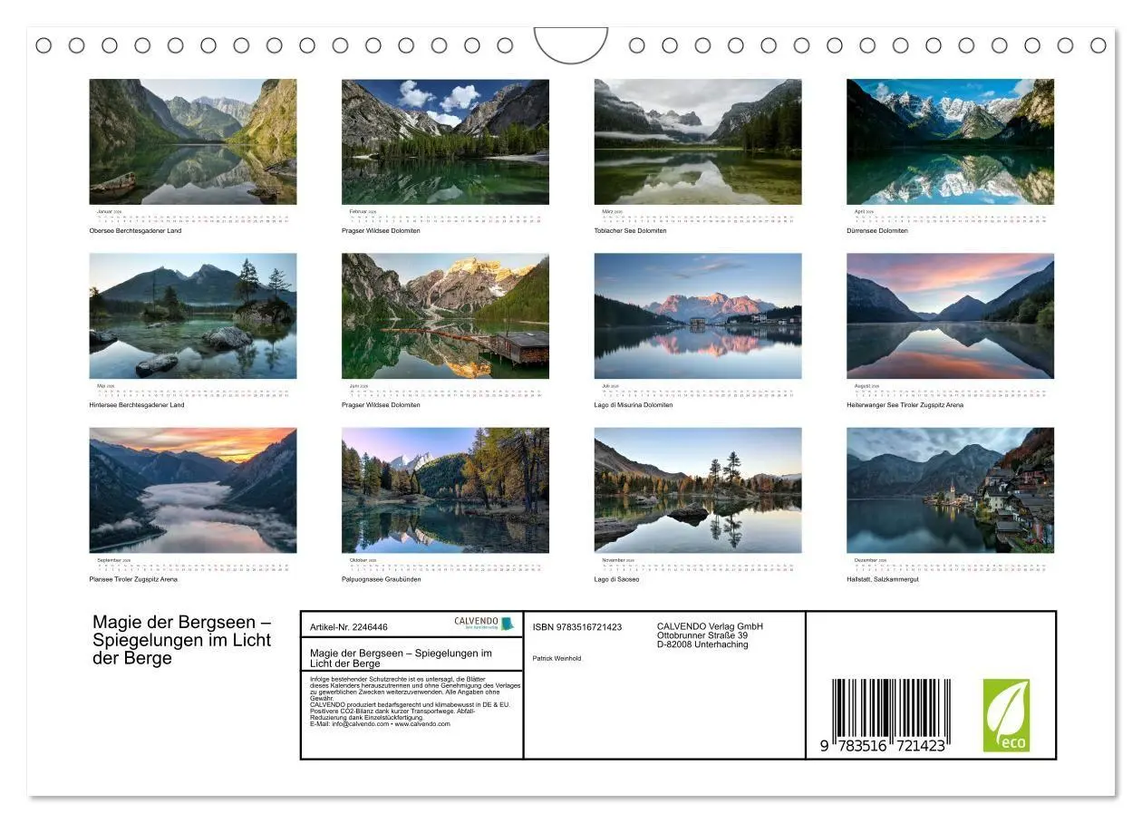 Bild: 9783516721423 | Magie der Bergseen - Spiegelungen im Licht der Berge (Wandkalender...